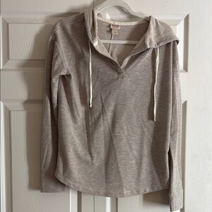 Gray Hooded Women's Top